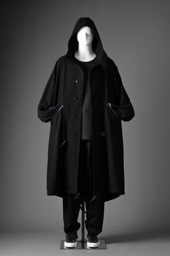 Load image into Gallery viewer, Y&#39;s for men MODS COAT WITH TOGGLE BUTTON / WOOL NYLON FLANNEL (BLACK)