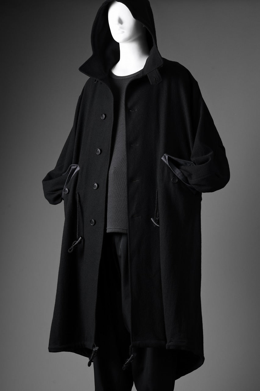 画像をギャラリービューアに読み込む, Y&#39;s for men MODS COAT WITH TOGGLE BUTTON / SMOOTH FLANNEL (BLACK)