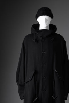 画像をギャラリービューアに読み込む, Y&#39;s for men MODS COAT WITH TOGGLE BUTTON / SMOOTH FLANNEL (BLACK)