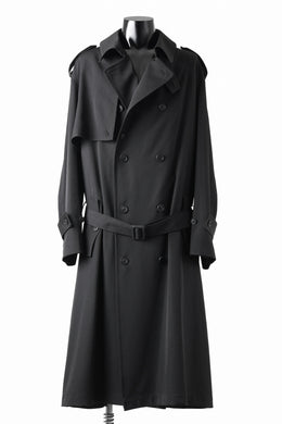 Y's for men TRENCH COAT / WRINKLED GABARDINE (BLACK)