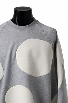 画像をギャラリービューアに読み込む, A.F ARTEFACT POLKA PATTERN SWEAT RAGLAN TOPS (HEATHER GREY)