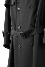 Load image into Gallery viewer, Y&#39;s for men TRENCH COAT / WRINKLED GABARDINE (BLACK)