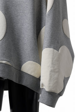 画像をギャラリービューアに読み込む, A.F ARTEFACT POLKA PATTERN SWEAT RAGLAN TOPS (HEATHER GREY)