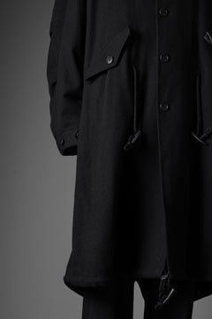 Load image into Gallery viewer, Y&#39;s for men MODS COAT WITH TOGGLE BUTTON / WOOL NYLON FLANNEL (BLACK)