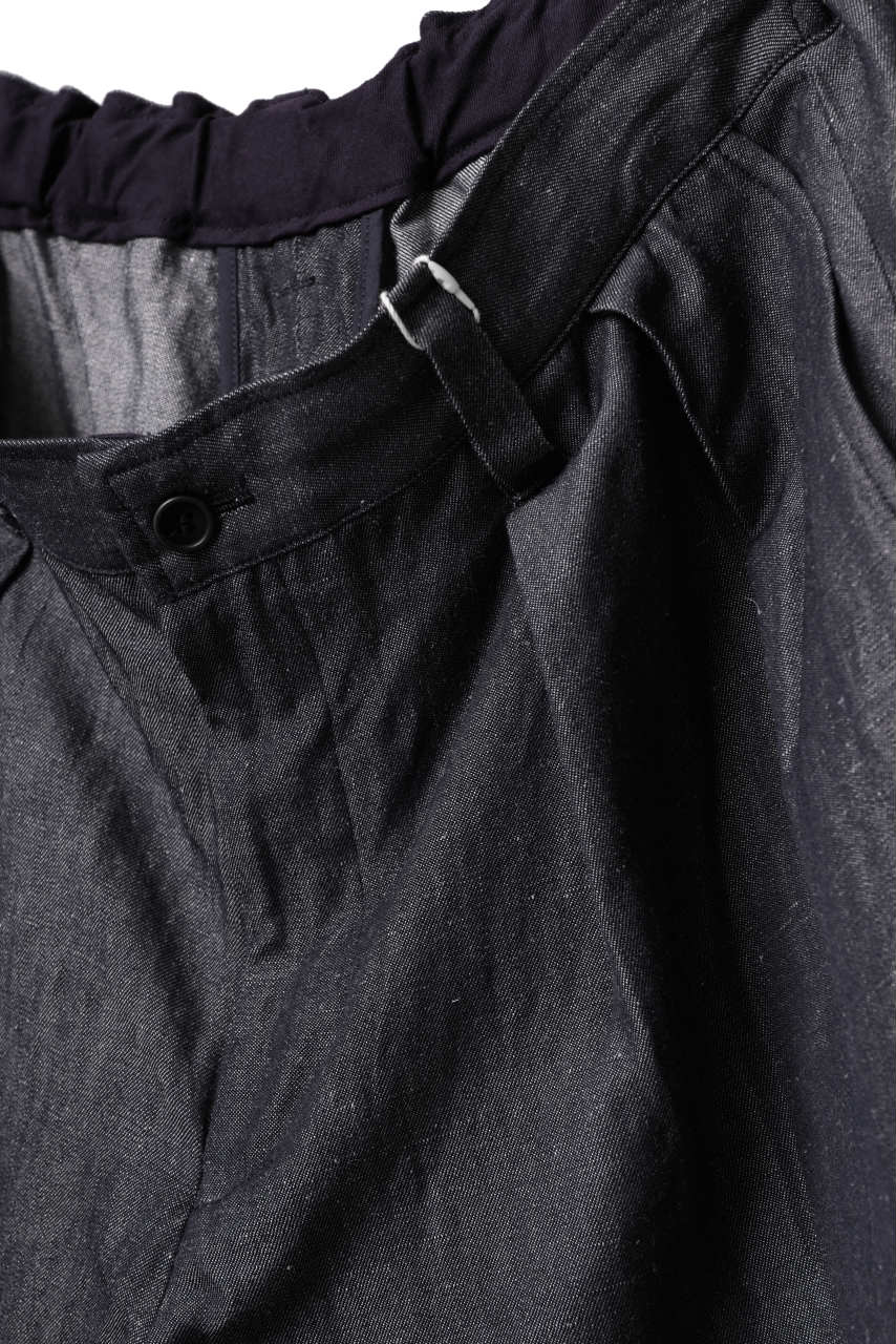 画像をギャラリービューアに読み込む, CAPERTICA 2-TUCK WIDE SHORTS / WASHABLE WOOL x LINEN GABARDINE (DARK NAVY)