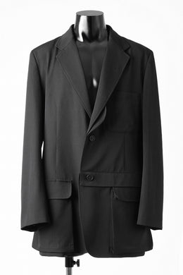 Y's for men SHAVED CLOTH JACKET / WRINKLED GABARDINE (BLACK)