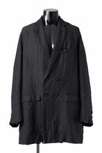 画像をギャラリービューアに読み込む, KLASICA HELLEN - Hb DOUBLE BREASTED SEMI LONG BLAZER / HIGH DENSITY HERRING BONE (DARK NIGHT)