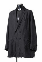 画像をギャラリービューアに読み込む, KLASICA HELLEN - Hb DOUBLE BREASTED SEMI LONG BLAZER / HIGH DENSITY HERRING BONE (DARK NIGHT)