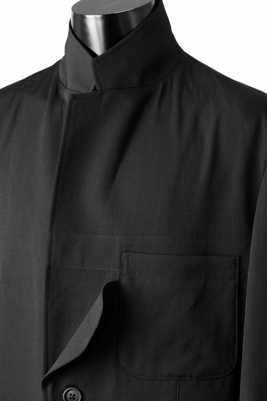 Y's for men SHAVED CLOTH JACKET / WRINKLED GABARDINE (BLACK)