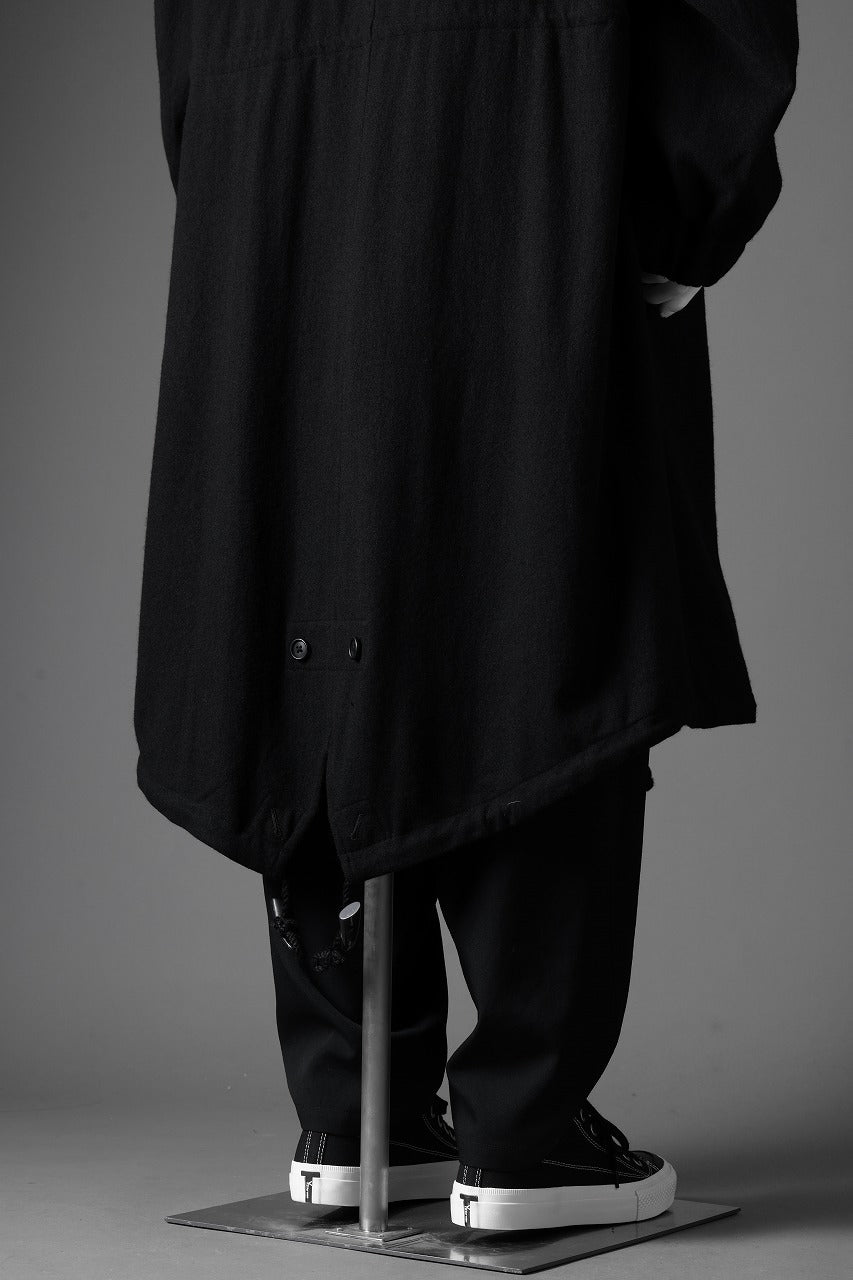 画像をギャラリービューアに読み込む, Y&#39;s for men MODS COAT WITH TOGGLE BUTTON / SMOOTH FLANNEL (BLACK)