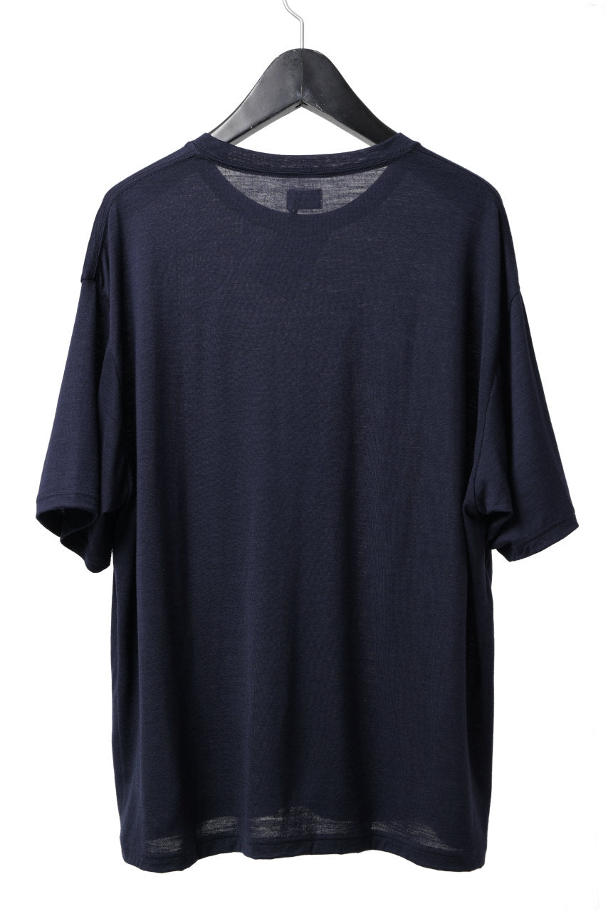 Load image into Gallery viewer, CAPERTICA OVERSIZED S/S TEE / SUPER 120s WASHABLE WOOL JERSEY (NAVY)