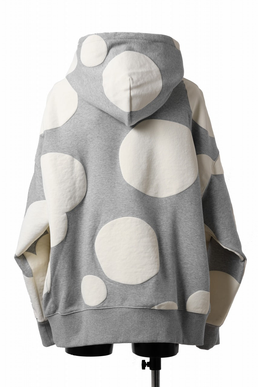 画像をギャラリービューアに読み込む, A.F ARTEFACT POLKA PATTERN SWEAT HOODIE (HEATHER GREY)