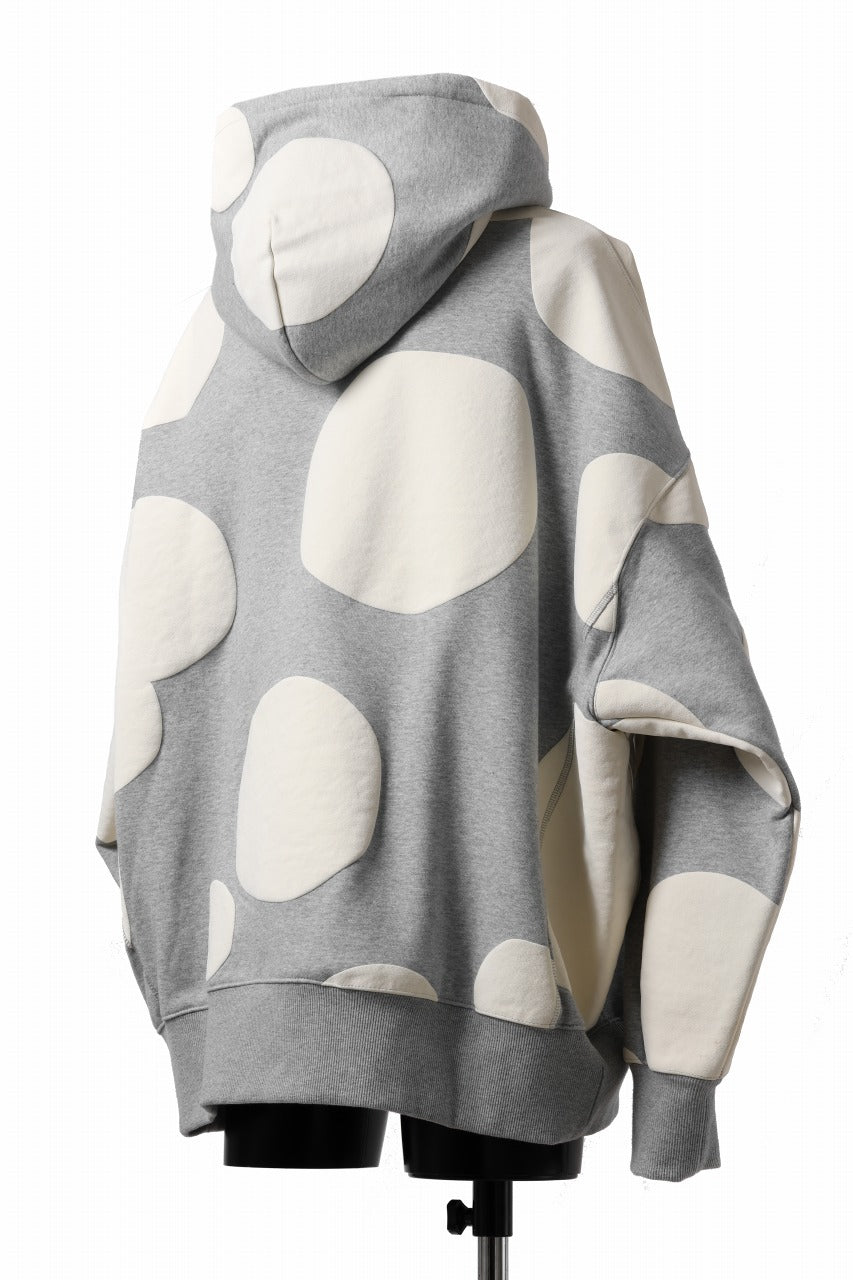 画像をギャラリービューアに読み込む, A.F ARTEFACT POLKA PATTERN SWEAT HOODIE (HEATHER GREY)