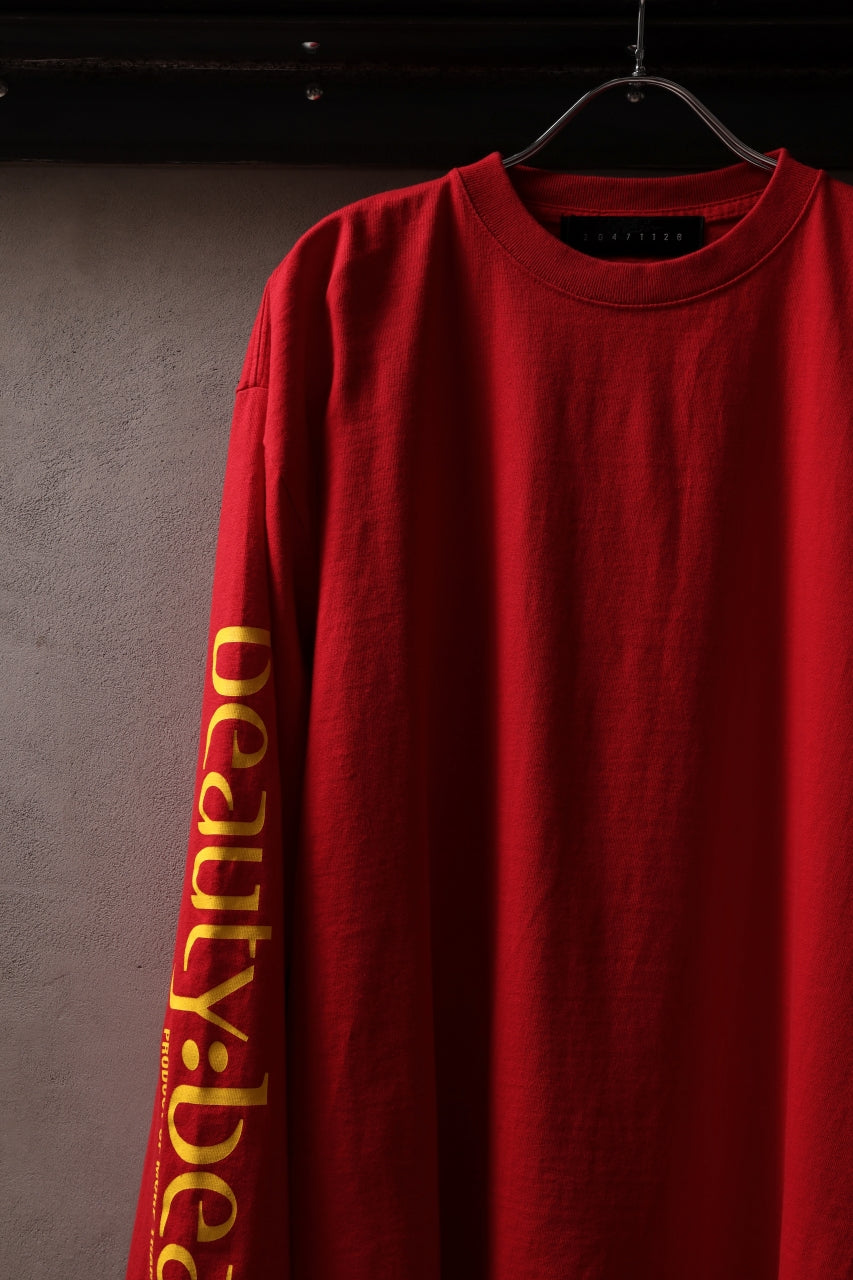 Load image into Gallery viewer, beauty : beast x 20471120 COLLABORATION L/S TEE _3 (RED x YELLOW)