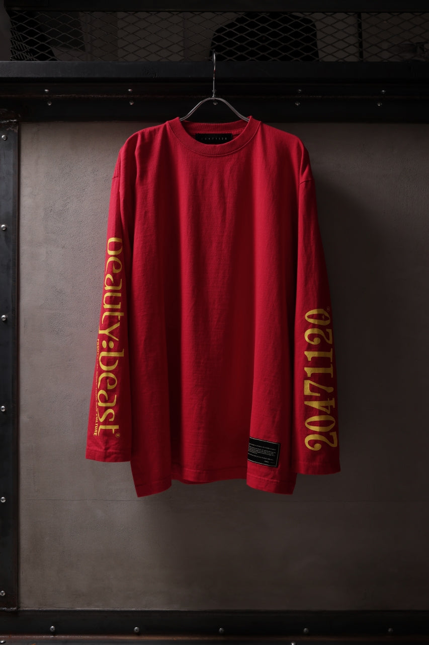 Load image into Gallery viewer, beauty : beast x 20471120 COLLABORATION L/S TEE _3 (RED x YELLOW)