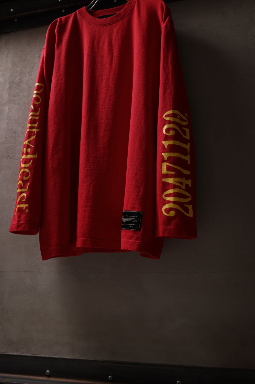 Load image into Gallery viewer, beauty : beast x 20471120 COLLABORATION L/S TEE _3 (RED x YELLOW)