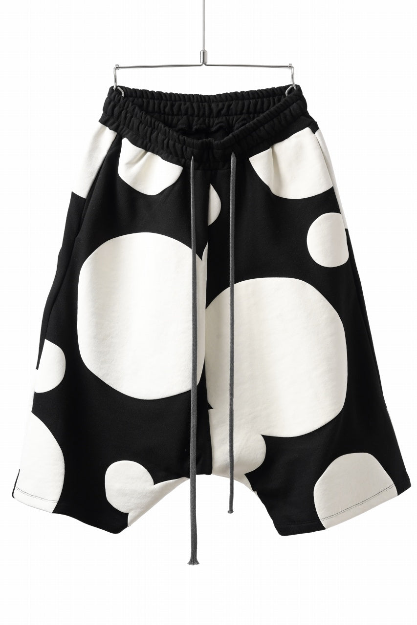 A.F ARTEFACT POLKA PATTERN SWEAT SAROUEL SHORTS (BLACK)