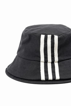 Load image into Gallery viewer, Y-3 Yohji Yamamoto 3 STRIPES DOUBLE BRIM HAT (BLACK)