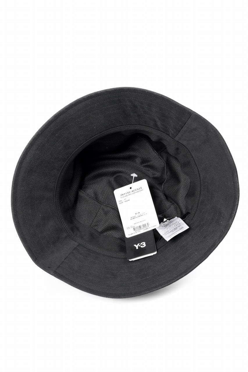 Y-3 Yohji Yamamoto 3 STRIPES DOUBLE BRIM HAT (BLACK)