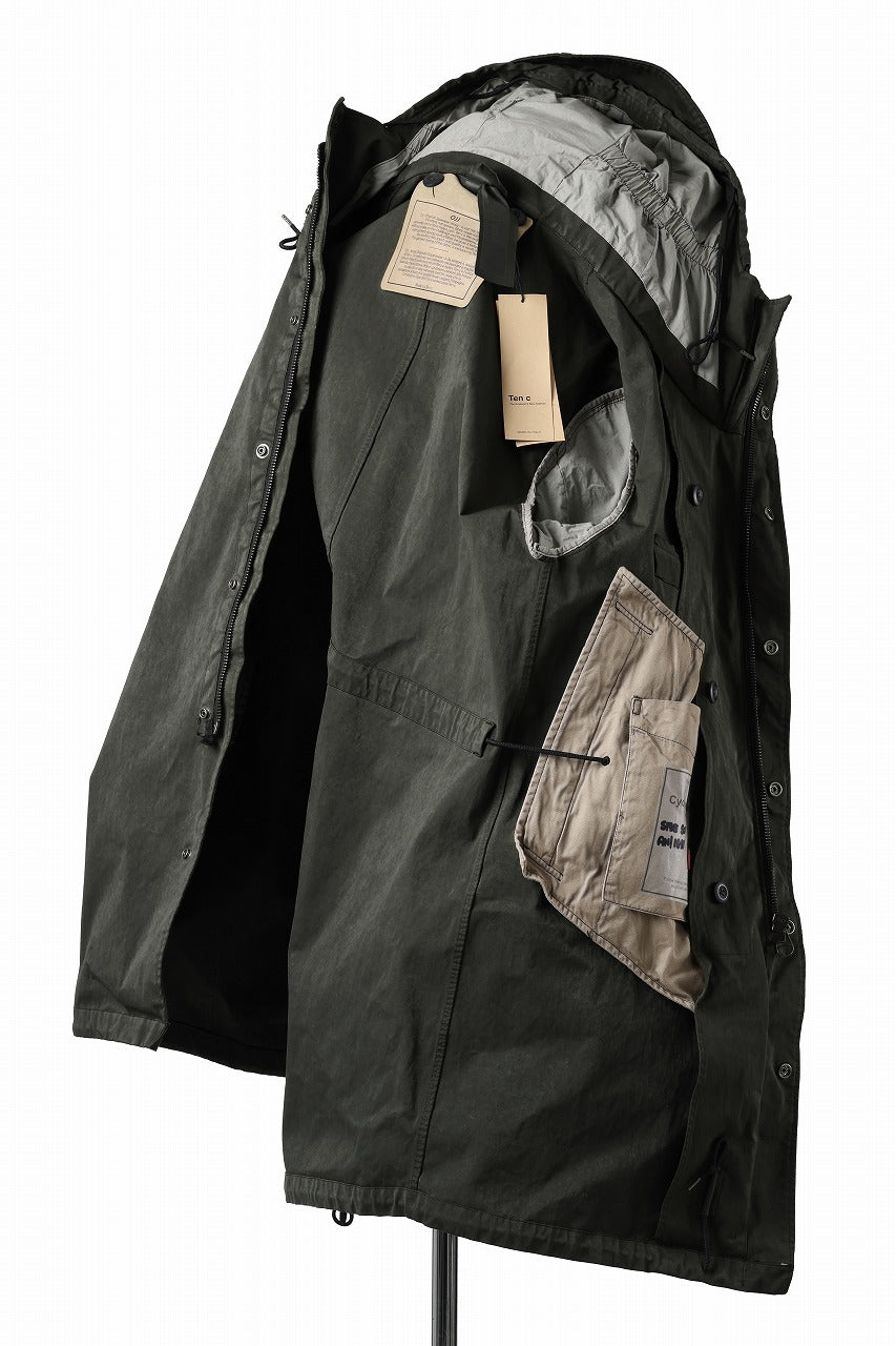 Ten c CYCLONE PARKA / GARMENT DYED OJJ (DARK GREEN)