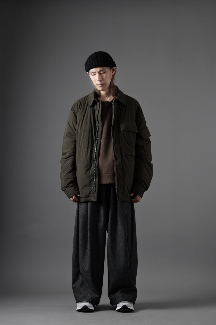 Ten c LIGHT DOWN FIELD JACKET / GARMENT DYED NYLON TACTEL (DARK GREEN)