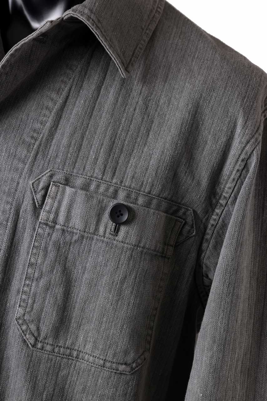 sus-sous germany work jacket / cotton linen herringbone (sumi)