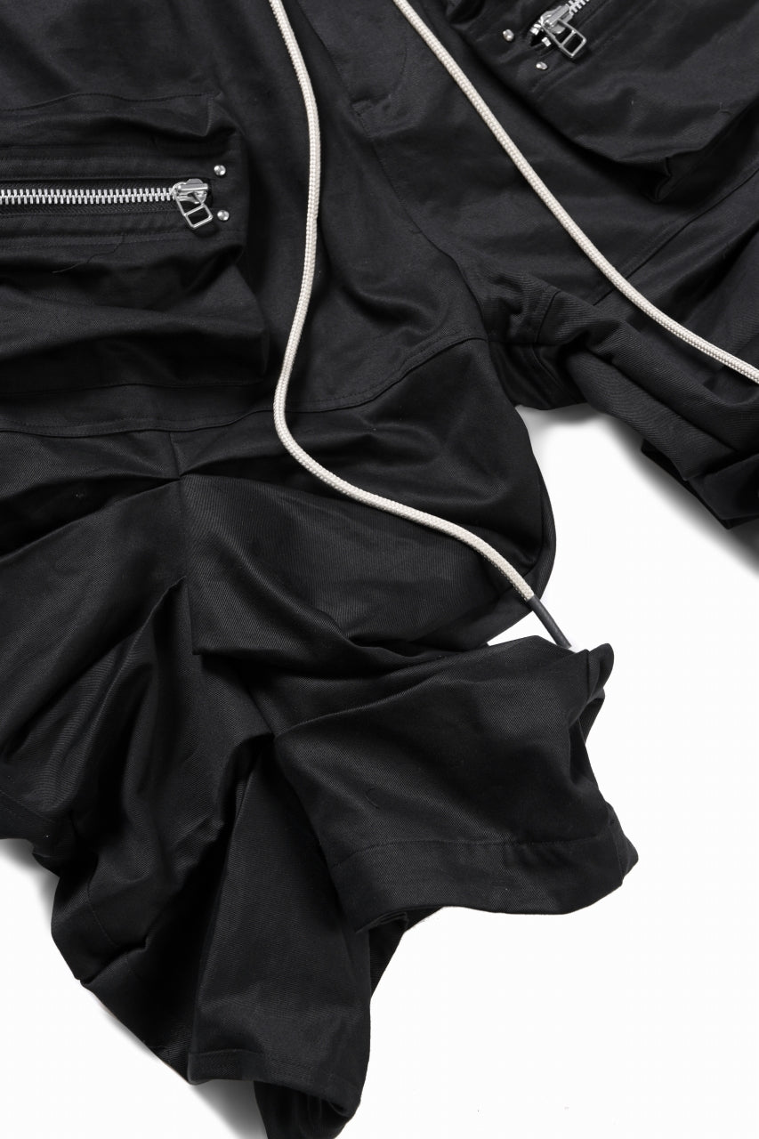 Load image into Gallery viewer, A.F ARTEFACT MONSTER TUCKE SHORTS / SOFT CHINO CLOTH (BLACK)