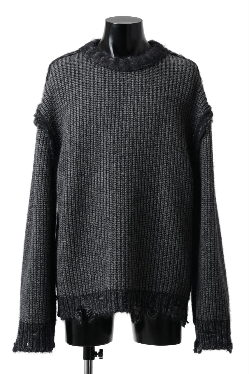 Juun.J Bulky Yarn Basic Pullover (BLACK)