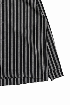 Load image into Gallery viewer, A.F ARTEFACT LOOSEY OVER SHIRT / HERRINGBONE LINEN STRIPE (BLACK×L.GREY)