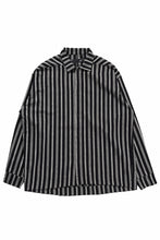 Load image into Gallery viewer, A.F ARTEFACT LOOSEY OVER SHIRT / HERRINGBONE LINEN STRIPE (BLACK×L.GREY)