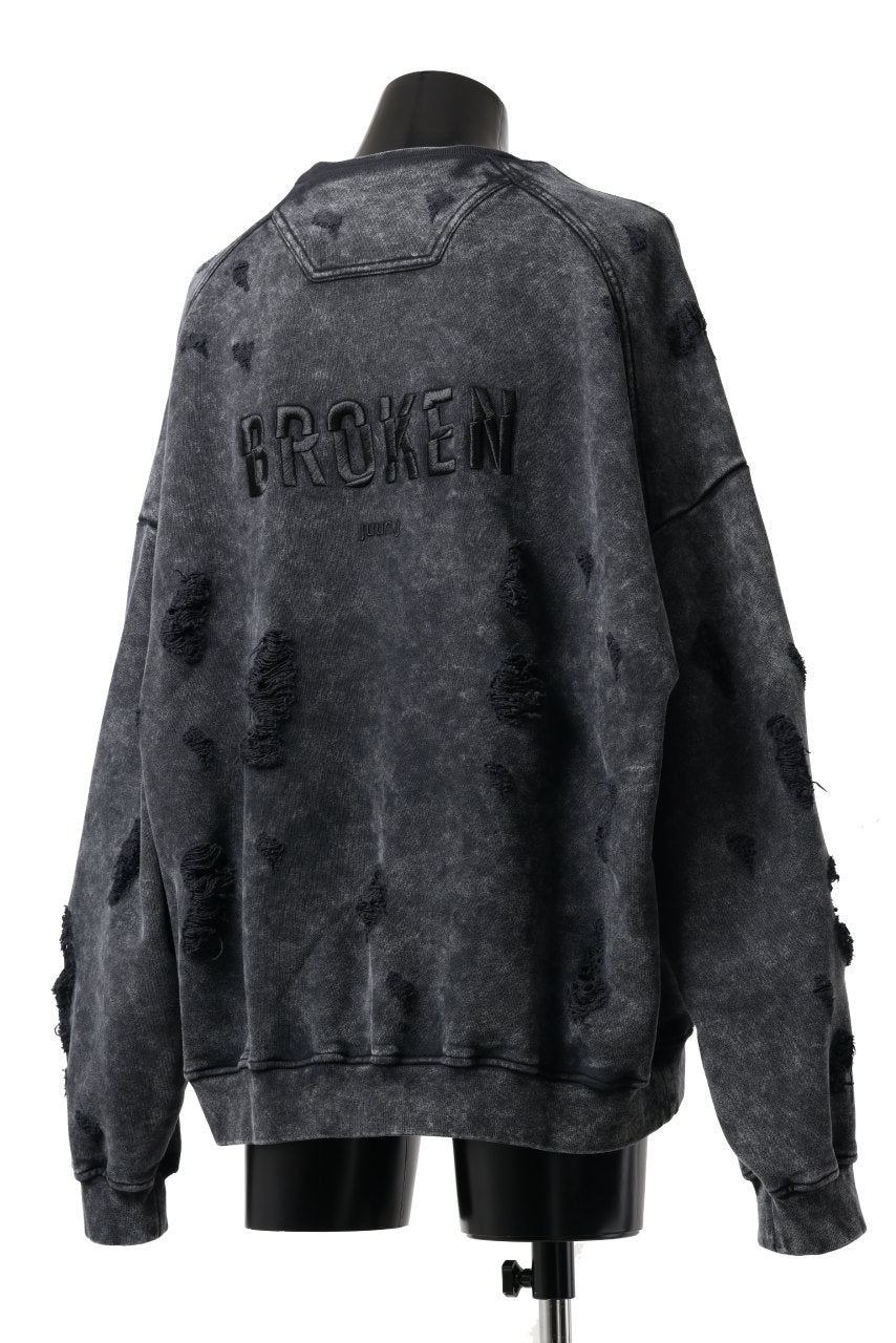 Juun.J Garment Dyed Distressed Sweatshirt (GREY)