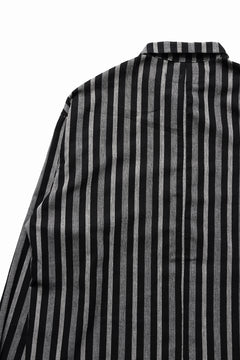 Load image into Gallery viewer, A.F ARTEFACT LOOSEY OVER SHIRT / HERRINGBONE LINEN STRIPE (BLACK×L.GREY)