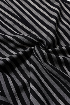 Load image into Gallery viewer, A.F ARTEFACT LOOSEY OVER SHIRT / HERRINGBONE LINEN STRIPE (BLACK×L.GREY)
