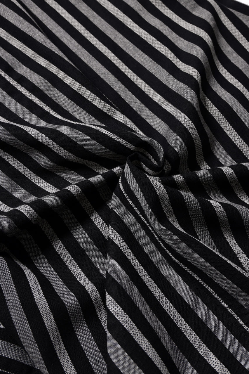 Load image into Gallery viewer, A.F ARTEFACT LOOSEY OVER SHIRT / HERRINGBONE LINEN STRIPE (BLACK×L.GREY)