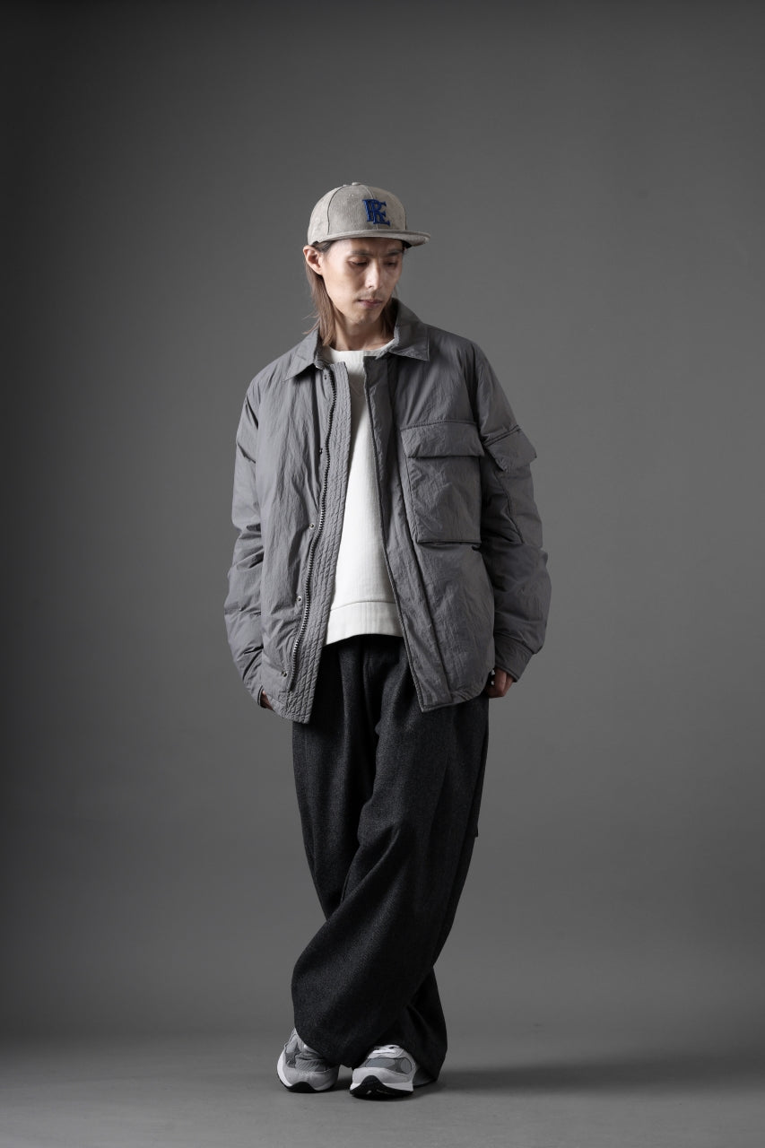 Ten c LIGHT DOWN FIELD JACKET / GARMENT DYED NYLON TACTEL (GRAY)