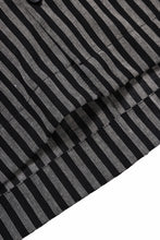 Load image into Gallery viewer, A.F ARTEFACT LOOSEY OVER SHIRT / LINEN STRIPE A (BLACK×L.GREY)