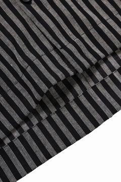 Load image into Gallery viewer, A.F ARTEFACT LOOSEY OVER SHIRT / LINEN STRIPE A (BLACK×L.GREY)