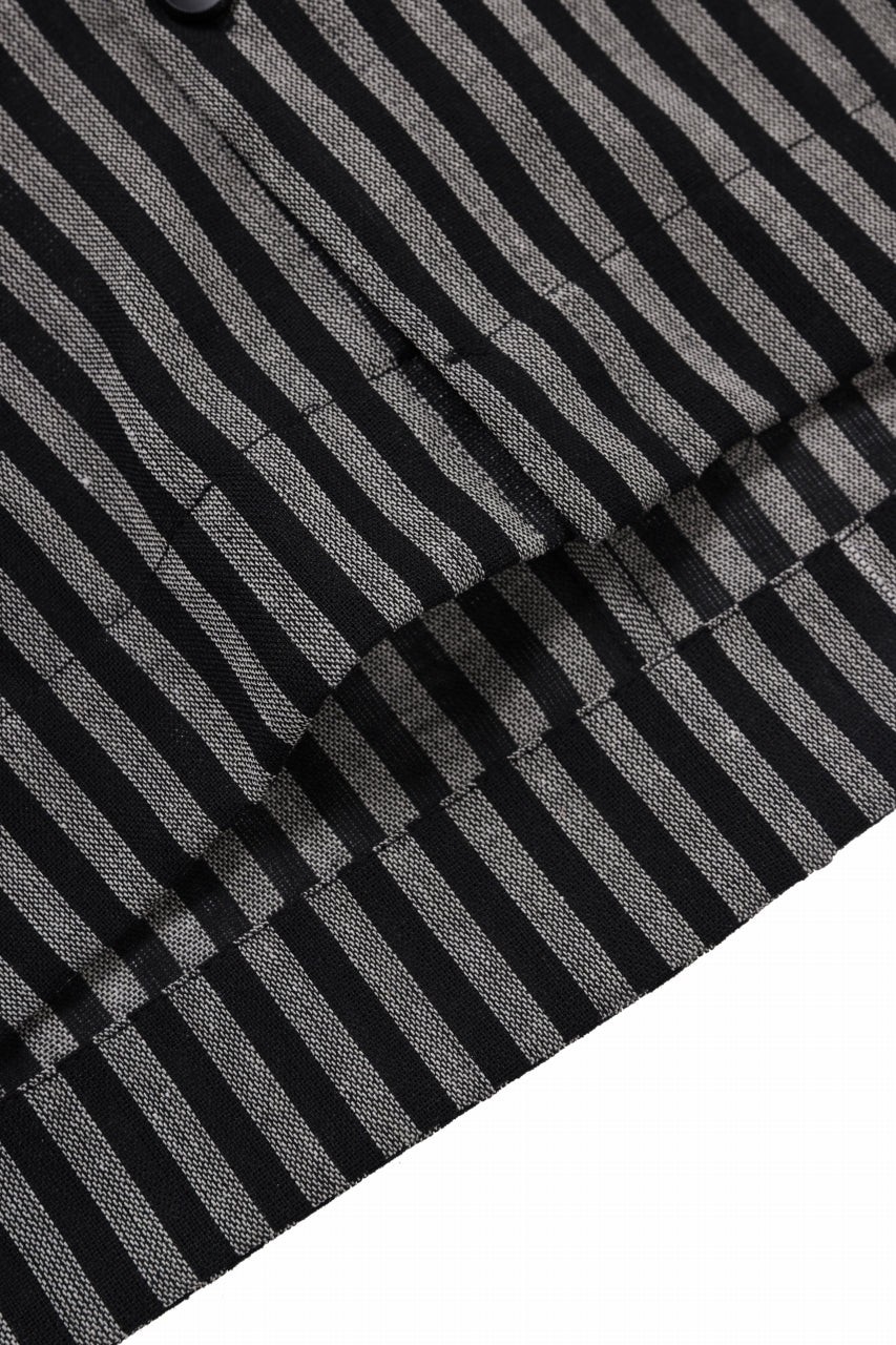 Load image into Gallery viewer, A.F ARTEFACT LOOSEY OVER SHIRT / LINEN STRIPE A (BLACK×L.GREY)