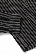 Load image into Gallery viewer, A.F ARTEFACT LOOSEY OVER SHIRT / LINEN STRIPE A (BLACK×L.GREY)