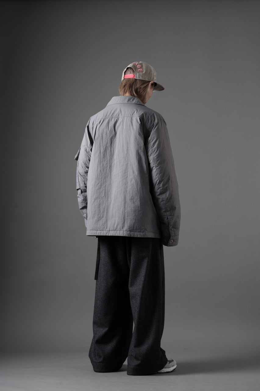 Ten c LIGHT DOWN FIELD JACKET / GARMENT DYED NYLON TACTEL (GRAY)