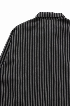 Load image into Gallery viewer, A.F ARTEFACT LOOSEY OVER SHIRT / LINEN STRIPE A (BLACK×L.GREY)