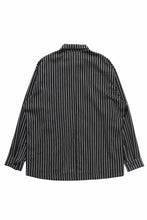 Load image into Gallery viewer, A.F ARTEFACT LOOSEY OVER SHIRT / LINEN STRIPE A (BLACK×L.GREY)