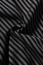 Load image into Gallery viewer, A.F ARTEFACT LOOSEY OVER SHIRT / LINEN STRIPE A (BLACK×L.GREY)