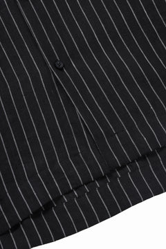Load image into Gallery viewer, A.F ARTEFACT LOOSEY OVER SHIRT / LINEN STRIPE B (BLACK×L.GREY)