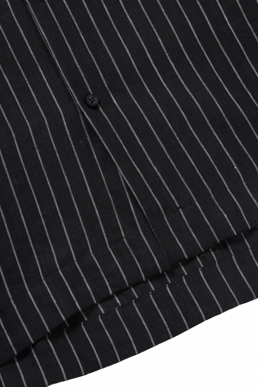 Load image into Gallery viewer, A.F ARTEFACT LOOSEY OVER SHIRT / LINEN STRIPE B (BLACK×L.GREY)