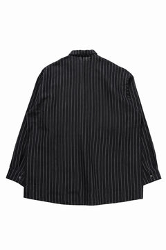Load image into Gallery viewer, A.F ARTEFACT LOOSEY OVER SHIRT / LINEN STRIPE B (BLACK×L.GREY)