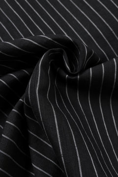 Load image into Gallery viewer, A.F ARTEFACT LOOSEY OVER SHIRT / LINEN STRIPE B (BLACK×L.GREY)