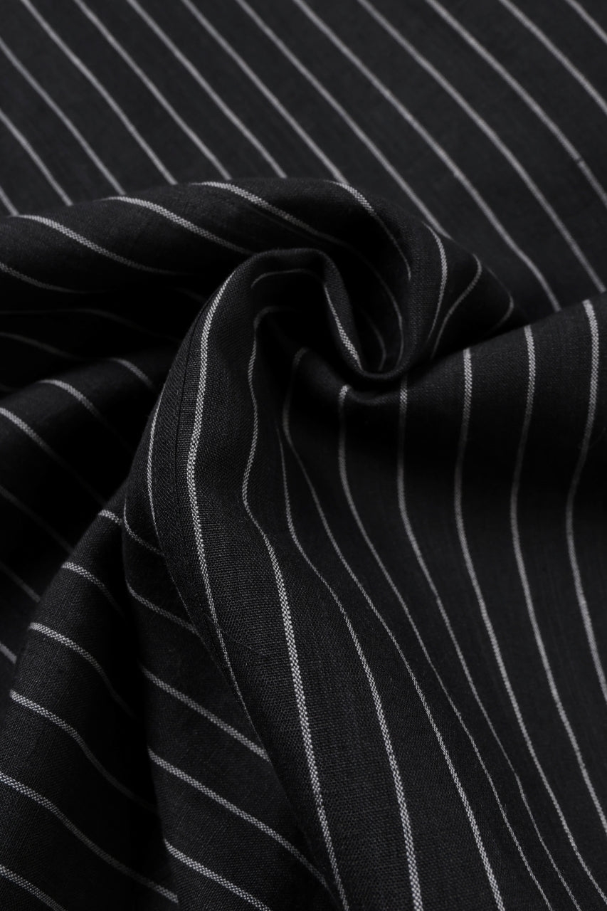 Load image into Gallery viewer, A.F ARTEFACT LOOSEY OVER SHIRT / LINEN STRIPE B (BLACK×L.GREY)