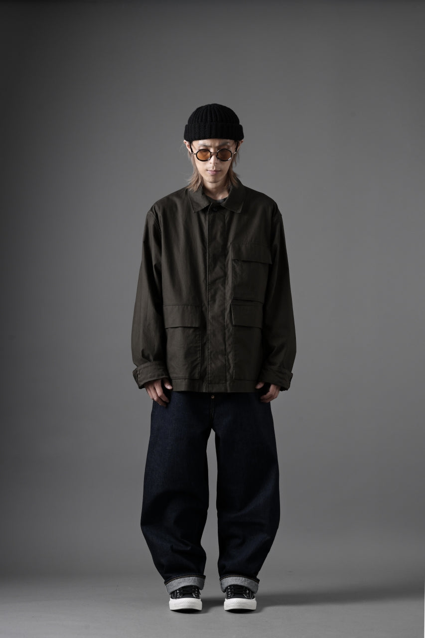 Ten c MIDLAYER FIELD JACKET / PIECE DYED CONYPE MICRO-FIBER (DARK OLIVE)