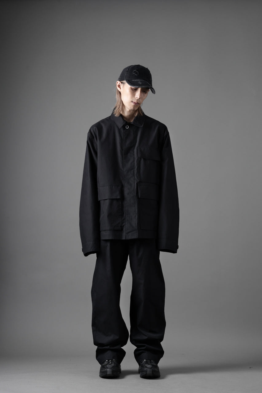 Ten c CHINO TROUSERS / PIECE DYED CONYPE MICRO-FIBER (BLACK)